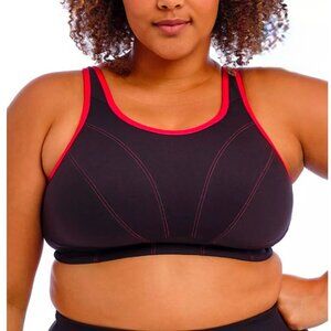 Goddess Sport Wireless Sports Bra, Black/Red 44C